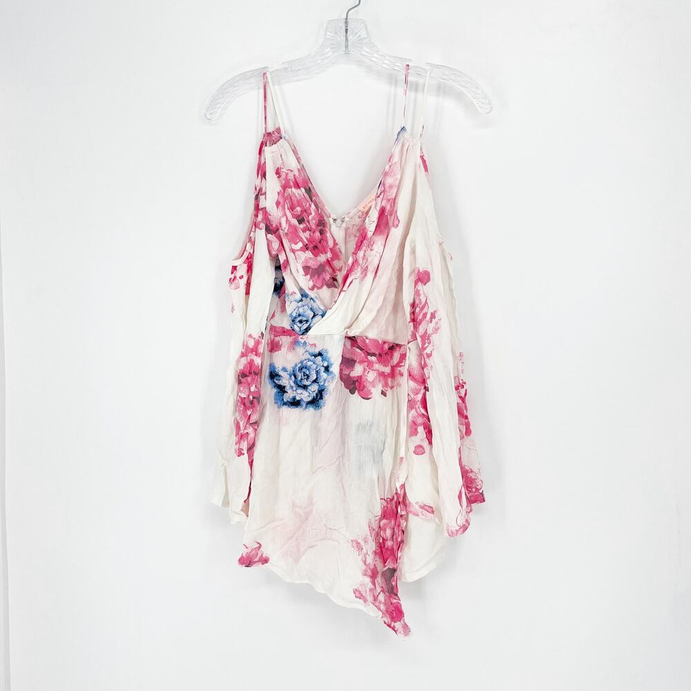 Solaris Style Cold Shoulder Floral Romper Size Medium